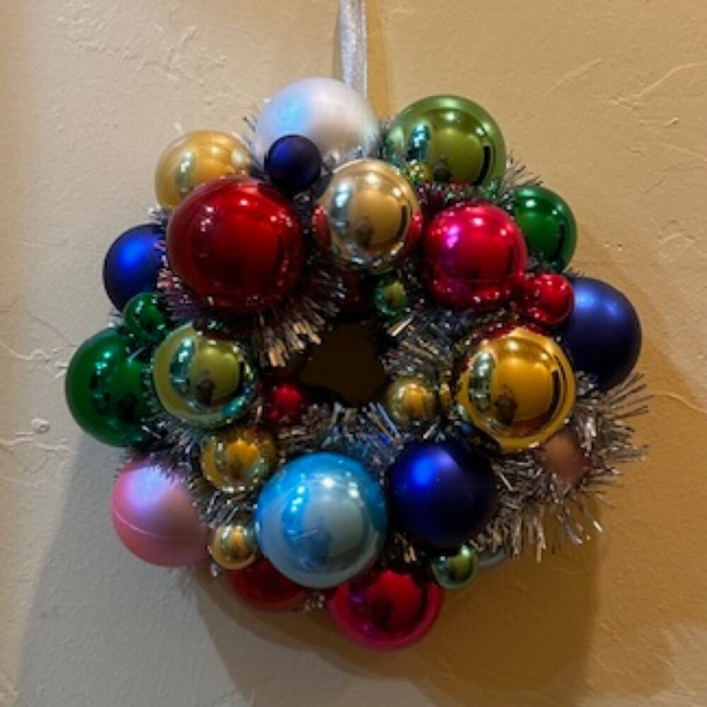 Merry and Bright! Ball Ornament Wreath- 11”- new from Raz Imports